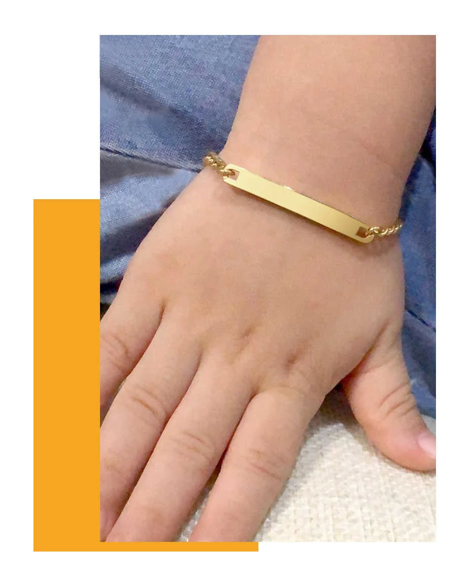 Vnox Personalize Mom Daughter Son Name Bracelets Non Allergy Stainless Steel Baptism Custom Love Baby Gifts Adjustable Jewelry