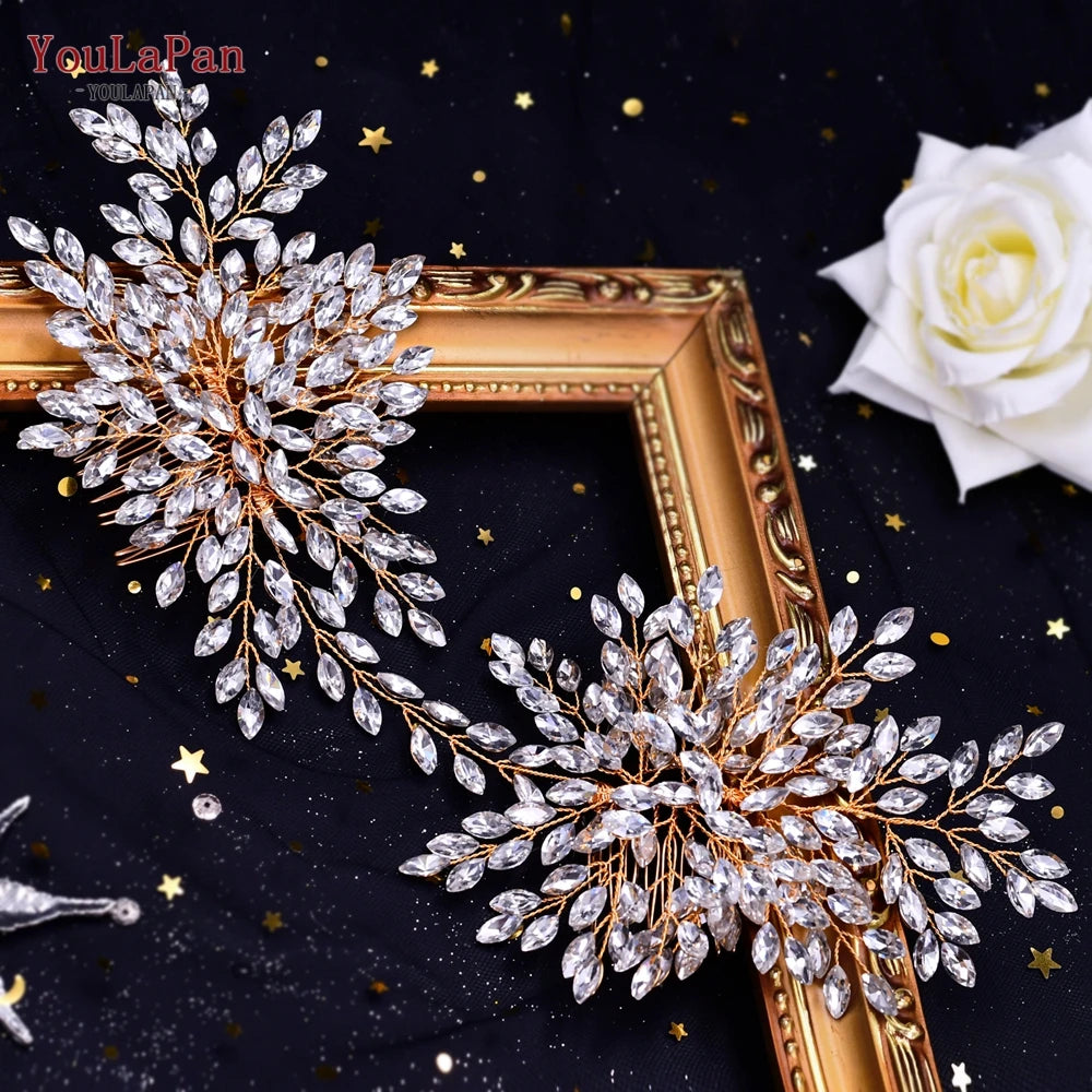 YouLaPan HP238 Bridal Crown Wedding Tiaras and Crown Bridal Tiara Luxury Hair Wedding Accessories Boho Wedding Headband Headwear