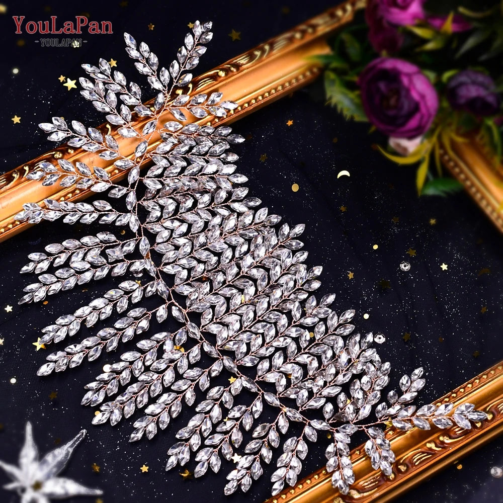 YouLaPan HP238 Bridal Crown Wedding Tiaras and Crown Bridal Tiara Luxury Hair Wedding Accessories Boho Wedding Headband Headwear