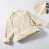 boys Plus velvet Warm turtleneck sweater Pullovers plush inside Thicken sweaters girls Winter Autumn Knitted Loose jacket 2-10Y
