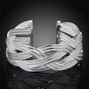 DOTEFFIL 925 Sterling Silver Interwoven Web Bangle Ring Set For Woman Wedding Engagement Party Fashion Charm Jewelry