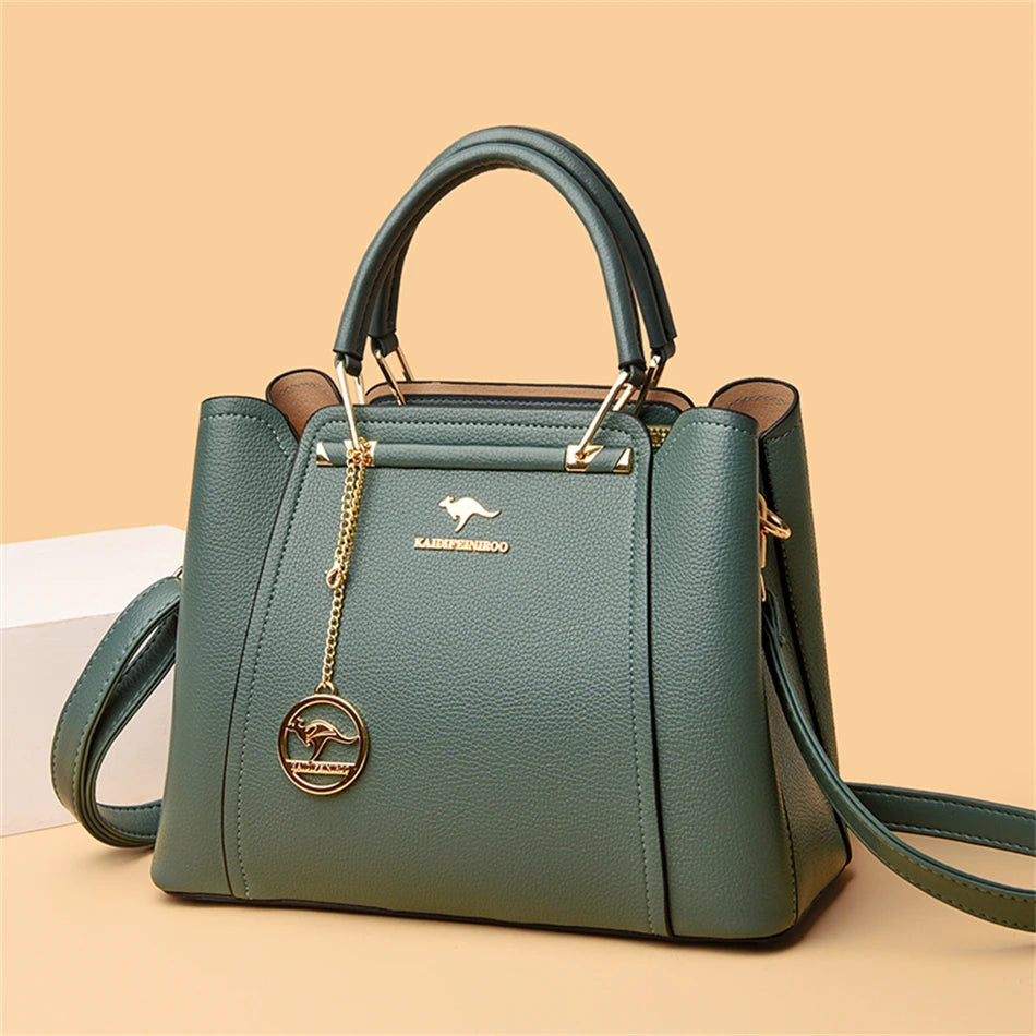 Soft Leather Luxury Handbags Women Bags Designer 3 Layers Shoulder Crossbody Sac Ladies Large Capacity Shopping Messenger Tote