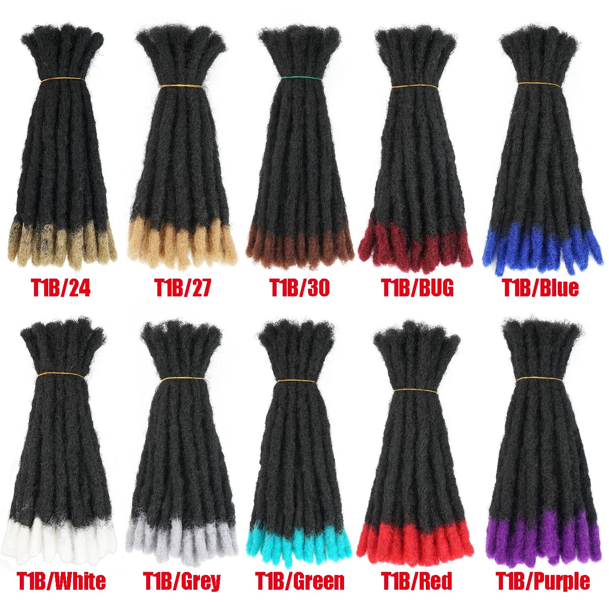 Dreadlock Extensions Loc Extensions Afro Kinky Dreads Extensions for Men/Women, Synthetic Dread Set Thick Soft Locs Extensions