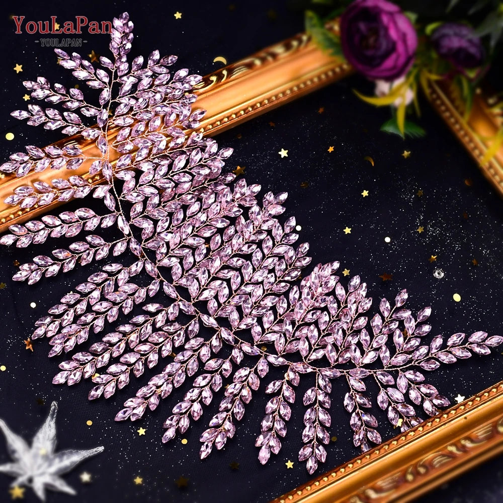 YouLaPan HP238 Bridal Crown Wedding Tiaras and Crown Bridal Tiara Luxury Hair Wedding Accessories Boho Wedding Headband Headwear