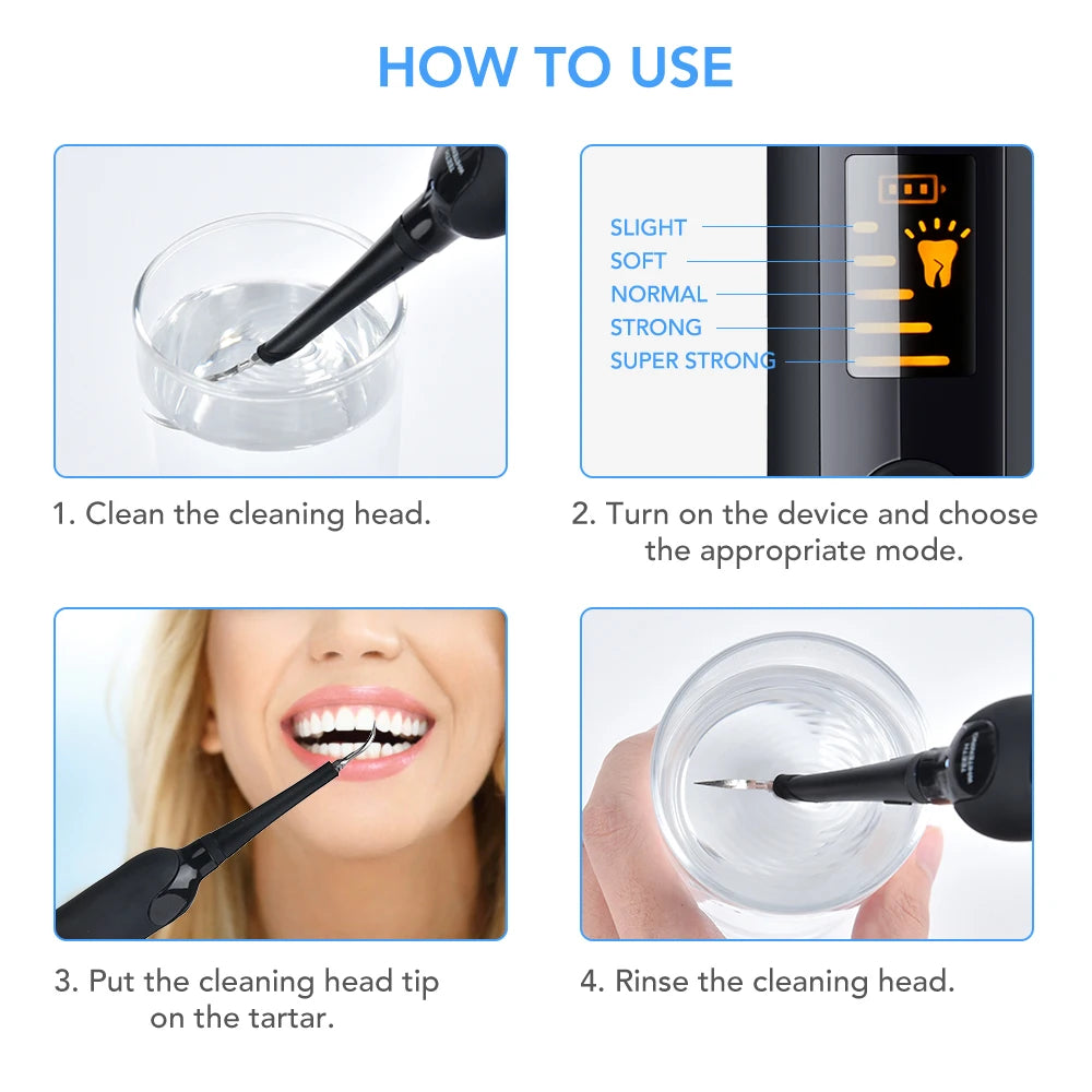 Home Calculus Remover Dental Scaling Electric Scaler Sonic Smoke Stains Tartar Plaque Teeth Whitening Dental Scaler
