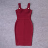 BEAUKEY Summer White Rhinestone Bandage Evening Dress Women Luxury Maxi Spaghetti Strap Red Club Celebrity Evening Party Vestido