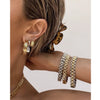 E.B.belle Tarnish Free Stainless Steel Gold Plated Detachable Wristbands Bracelets Bangles For Women Men Gold Wrap Bracelets