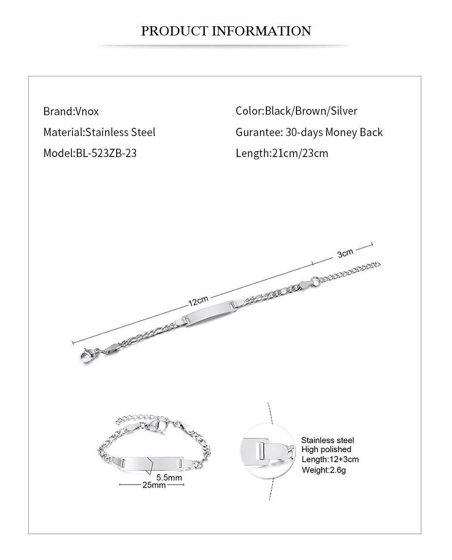 Vnox Personalize Mom Daughter Son Name Bracelets Non Allergy Stainless Steel Baptism Custom Love Baby Gifts Adjustable Jewelry