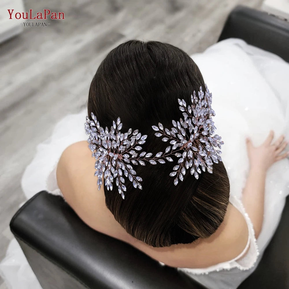 YouLaPan HP238 Bridal Crown Wedding Tiaras and Crown Bridal Tiara Luxury Hair Wedding Accessories Boho Wedding Headband Headwear