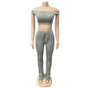 Two Piece Set for Women Two Piece Outfits Stacked Pants 2 Pieces Sets Women Crop Top Pants Stacked Leggings Outfits for Female