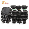 Lockiges Echthaar-Bundles mit Closure, kurzes indisches Echthaar-Bundles mit kreisförmigem Closure