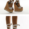 Eilyken Sommer Einfarbige Weiße Plateau Keilsandalen Damen Mode High Heels Knöchelriemen Offene Zehen Schuhe