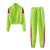 2024 Women's Fashion Color Collision Casual Suit, Splicing Sports Two-piece Set