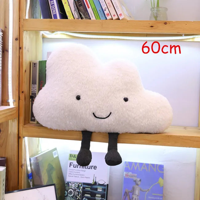 Riesiges Wolkenkissen im neuen Kawaii-Stil, weiches Plüschkissen, Wolken-Plüschtier mit Lächeln für Kinder, Babys, Mädchen, schönes Geschenk