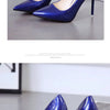 HOT Plus Size 34-44 HOT Women Shoes Pointed Toe Pumps Patent Leather Dress High Heels Boat Shoes Wedding Shoes Zapatos Mujerd76