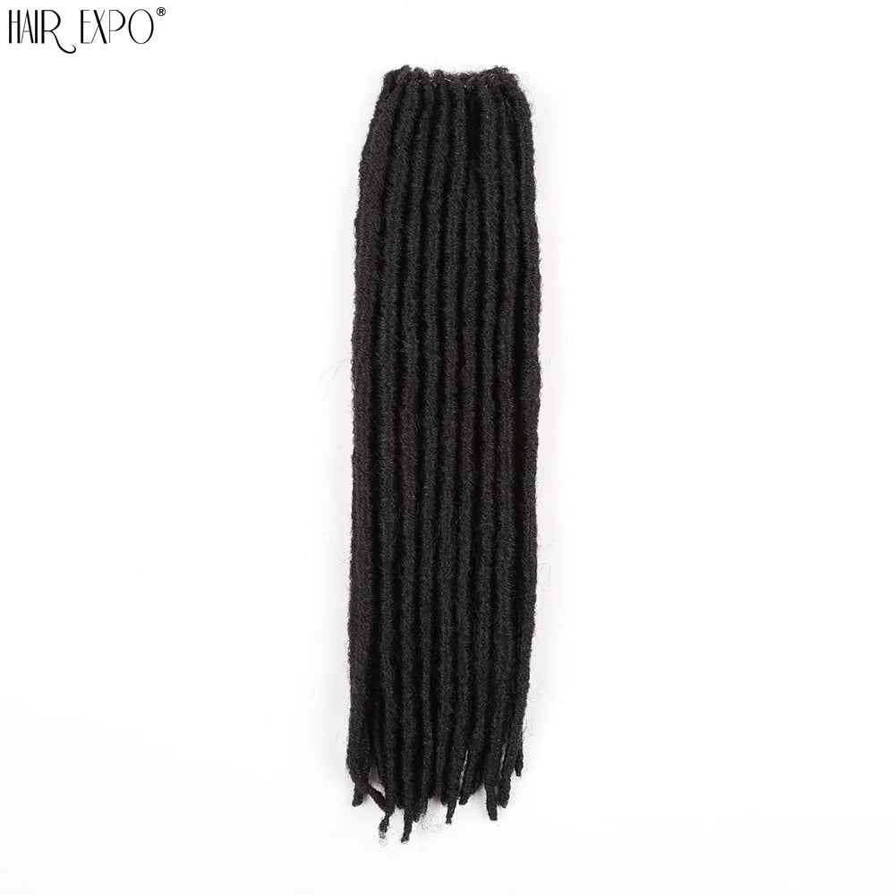 18"Synthetic Faux Locs Crochet Braids Hair Knotless Dreadlocks Straight Gypsy Locs Hair Ombre Braiding Hair Extensions For Women
