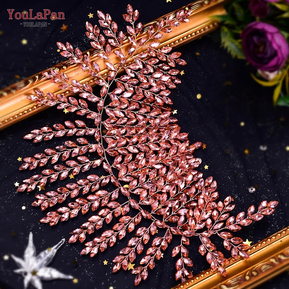YouLaPan HP238 Bridal Crown Wedding Tiaras and Crown Bridal Tiara Luxury Hair Wedding Accessories Boho Wedding Headband Headwear