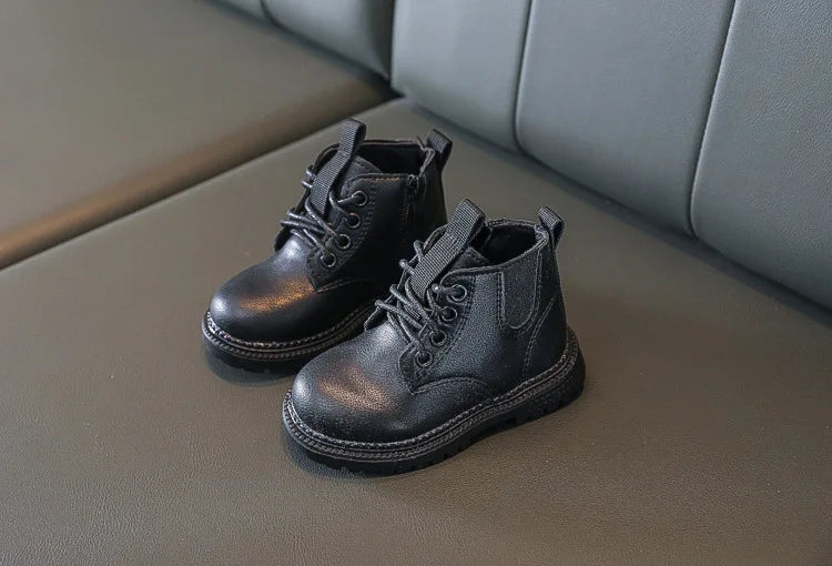 Autumn Winter Kids Boots Warm Plush Boys Toddler Girls Boots Fashion Leather Children Casual Shoes Boys Girls Boots for Kids