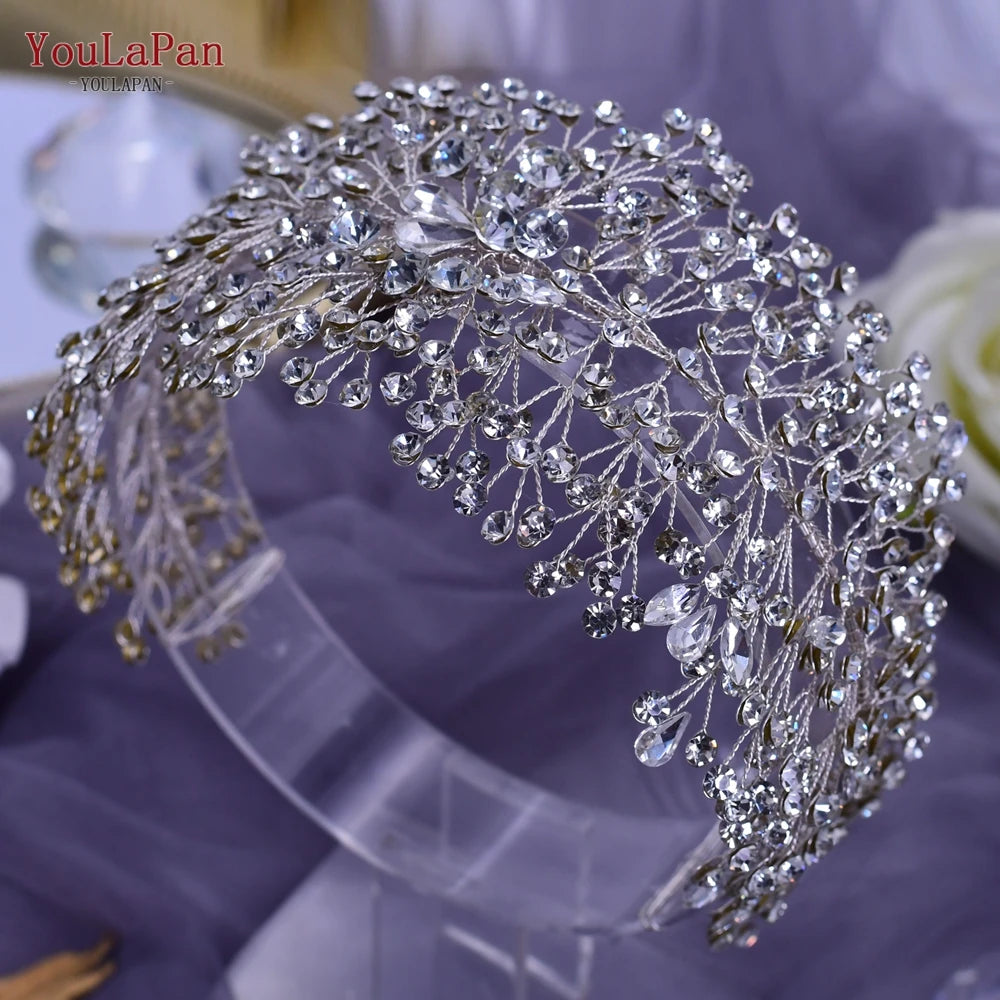 YouLaPan HP238 Bridal Crown Wedding Tiaras and Crown Bridal Tiara Luxury Hair Wedding Accessories Boho Wedding Headband Headwear