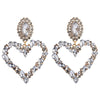 KMVEXO New Shiny Crystal Rhinestone Heart Pendant Dangle Earrings 2023 For Women Jewelry Fashion Statement Earrings Accessories