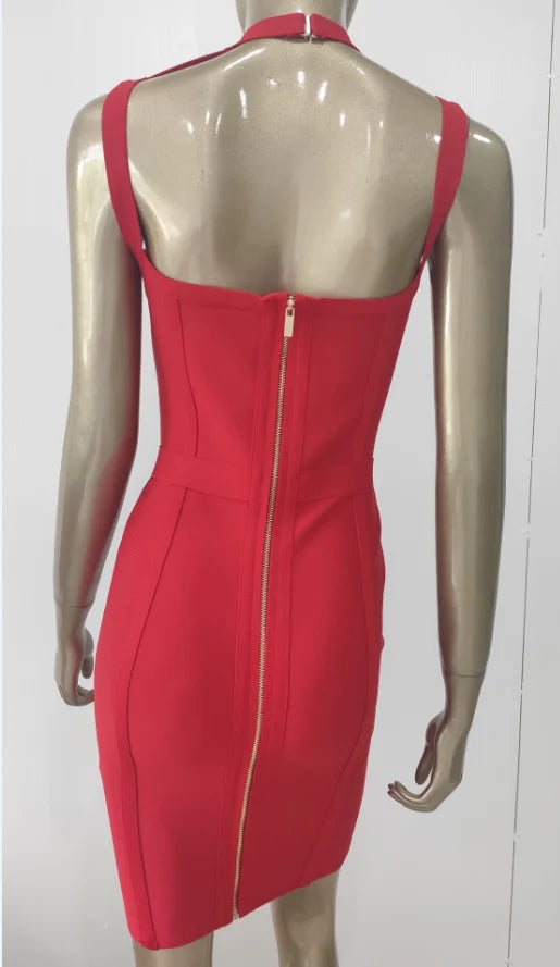 Neu eingetroffen Sommerstil sexy Cut-Out-Kleid mit Knöpfen und elastischem Verband, Designer-Abendpartykleid für Prominente 2022, Vestidos