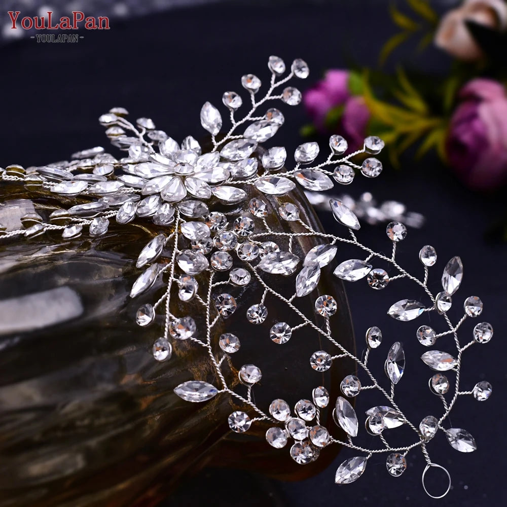 YouLaPan HP238 Bridal Crown Wedding Tiaras and Crown Bridal Tiara Luxury Hair Wedding Accessories Boho Wedding Headband Headwear