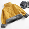 boys Plus velvet Warm turtleneck sweater Pullovers plush inside Thicken sweaters girls Winter Autumn Knitted Loose jacket 2-10Y