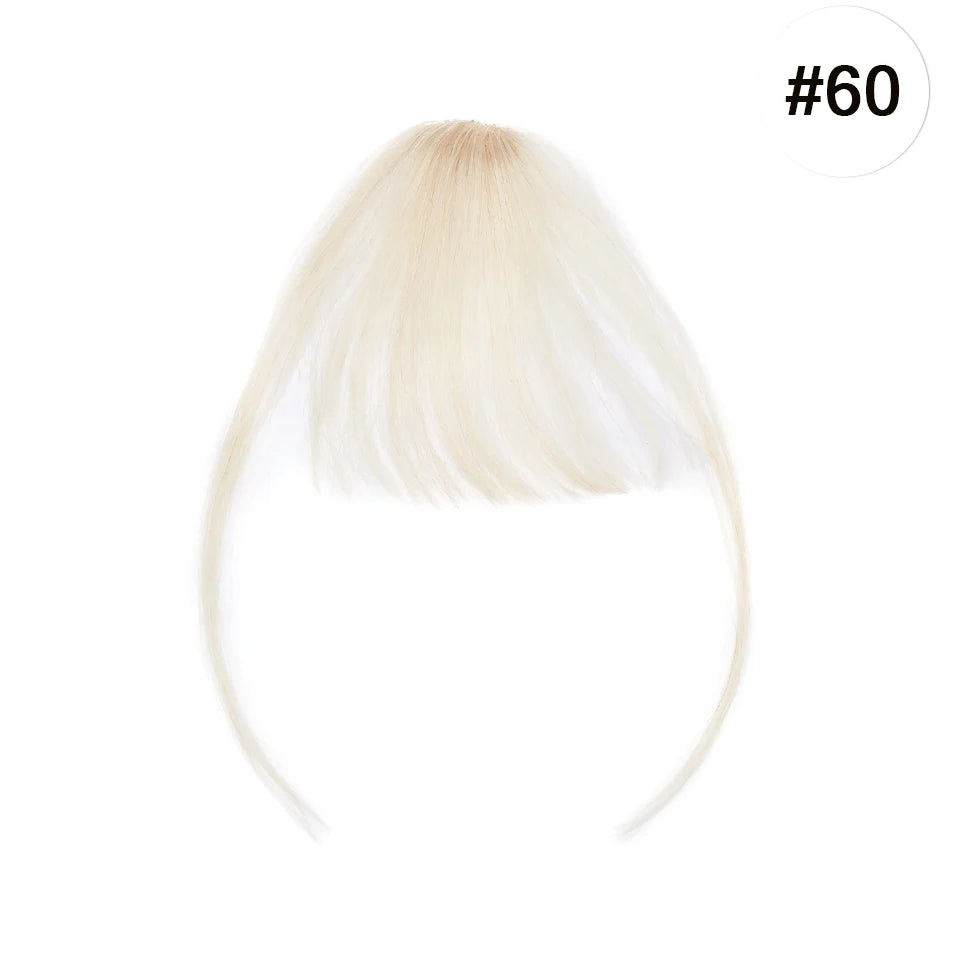 S-noilite 3g Air Bangs Perücke Menschliches Haar Natürliches Schwarzbraun Dünnes Unsichtbares Falsches Haarteil Clip-In Pony Echthaarverlängerung für Frauen