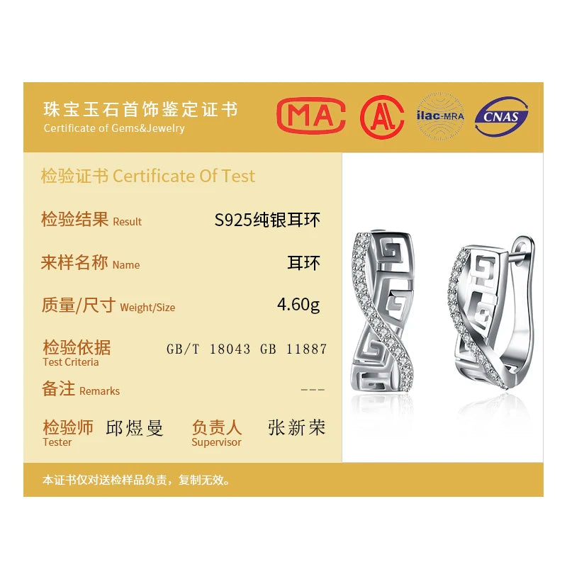 DOTEFFIL 925 Sterling Silber Klassische AAA Zirkon Ohrringe Mode Für Frauen Hochzeit Verlobung Party Geschenk Schmuck