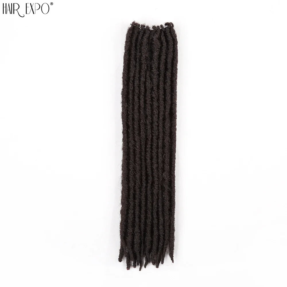 18"Synthetic Faux Locs Crochet Braids Hair Knotless Dreadlocks Straight Gypsy Locs Hair Ombre Braiding Hair Extensions For Women