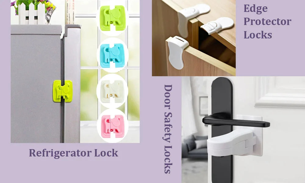 1Pcs Home Refrigerator Lock Fridge Freezer Door Catch Lock Toddler Kids Child Cabinet Safety Lock For Baby Safety Child Lock