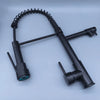 DQOK Black Brushed Spring Pull Down Kitchen Sink Faucet Hot & Cold Water Mixer Crane Tap with Dual Spout Deck Mounted