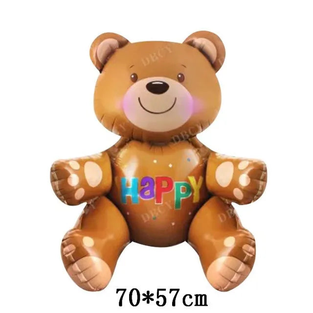 Love Heart Bear Foil Balloons Happy Birthday Valentine’s Day Party Decor Air Helium Globos Wedding Decorations Kids Toys Balloon