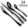 24-teiliges Edelstahl-Besteckset, Esslöffel Gabel Messer Besteckset Tafelbesteckset für 4 oder 6 Personen