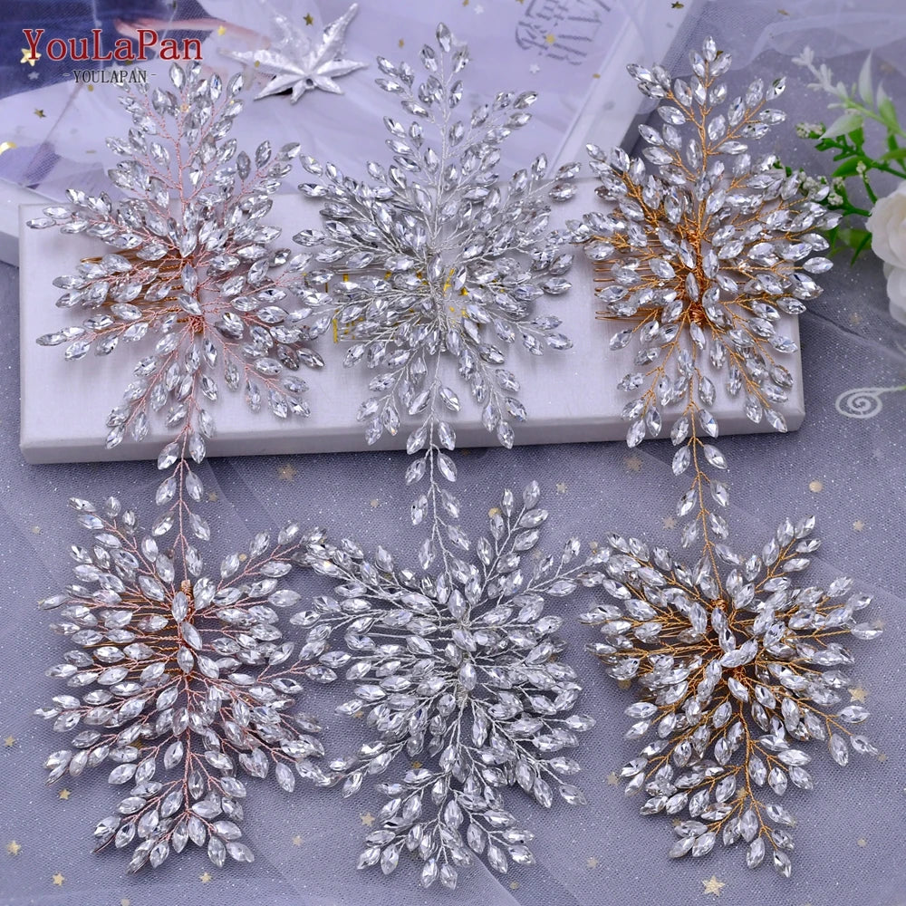YouLaPan HP238 Bridal Crown Wedding Tiaras and Crown Bridal Tiara Luxury Hair Wedding Accessories Boho Wedding Headband Headwear