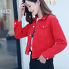 New Long Sleeve winter Slim White Black Jeans Top For Women Solid Denim Jacket Women Short Overcoat Ladies Jackets Tops