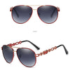 Hochwertige Damen Piloten Polarisierte Sonnenbrille Vintage Metall Hohl Fahrende Sonnenbrille UV400 Brille Gafas De Sol Mujer