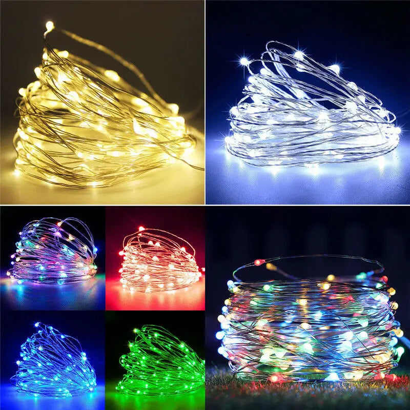 1M 2M 3M 5M 10M Kupferdraht LED Lichterketten Festbeleuchtung Lichterkette für Weihnachtsbaum Hochzeitsfeier Dekoration