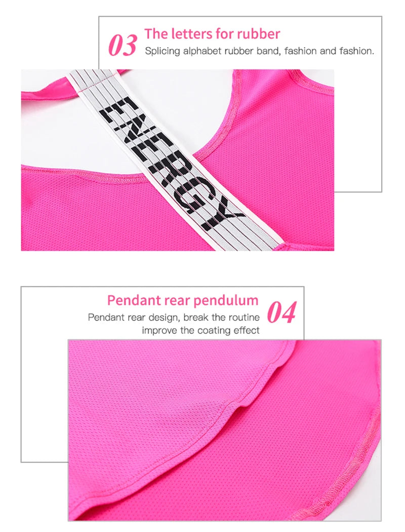 Women Gym Tops Black Sleeveless Yoga Top Women Fitness Shirt Gym Vest Running workout Sports Tops Letter Backless Shirt