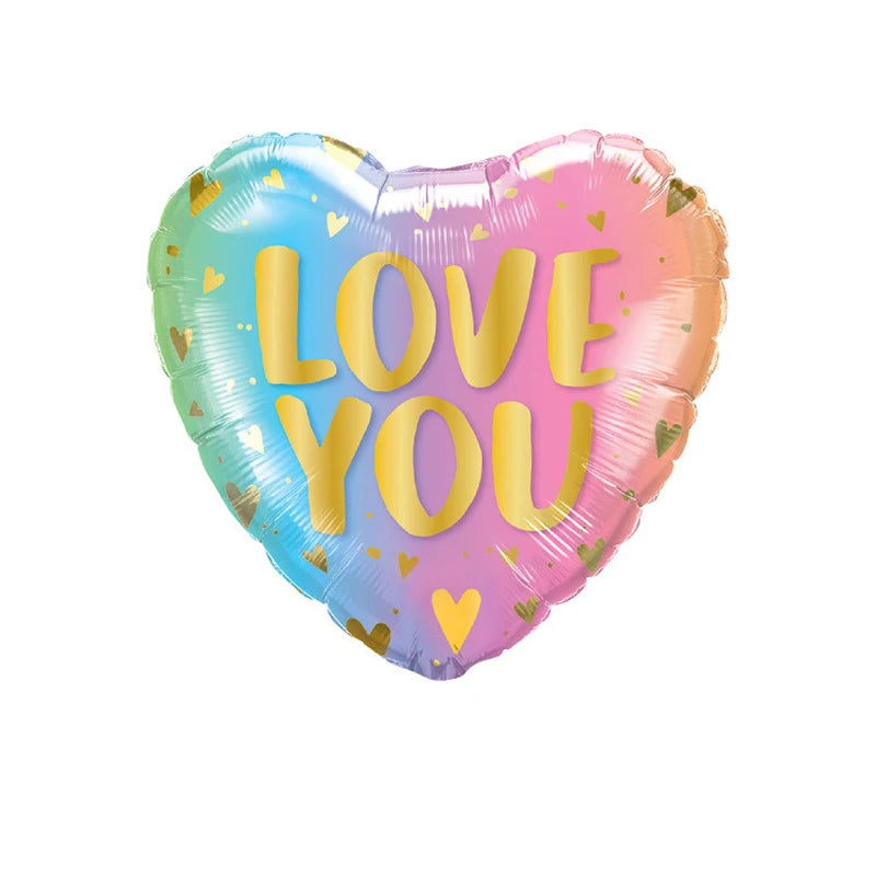 10 Stück 18 Zoll Valentinstags-Heliumballons, „I Love You“ Herzfolienballon, Romantische Hochzeits-Valentinstags-Partydekorationen