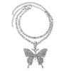 Vergoldete Kristall-Strass Schmetterling Anhänger Fußkettchen für Frauen, mehrschichtige große Strass Tennis-Kette Fußschmuck