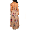 Women Holiday Floral Print Long Dresses Summer Spaghetti Strap Beach Swing Party A Line Dress Sexy Backless Irregular Dress Robe