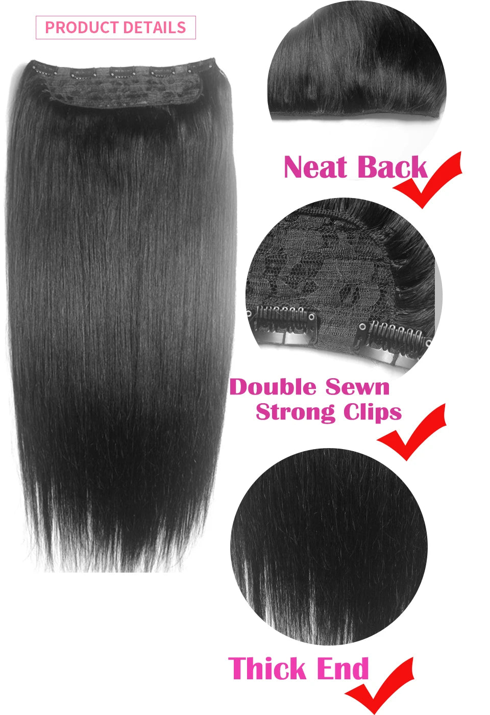 ZZHAIR 100% Brazilian Human Remy Hair Extensions 16"-26" 1Pcs Set 100g-200g One Piece 5 Clips In Natural Straight