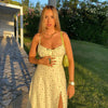 Hugcitar 2025 Sleeveless Satin Slip Floral Ruched Bandage Cut Out Maxi Dress Summer Women Fashion Sexy Party Club Robe Kpytomoa