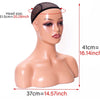 Weibliche Schaufensterpuppenkopf mit Schulter Mannequin Kopf Büste Perückenkopf Ständer mit Make-up für Perücken Präsentation Halskette Kostenlose Ohrringe, Perückenkappe