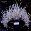 YouLaPan Luxury Bridal Hair Tiara Rhinestone Headband Handmade Wedding Hair Accessories Women Headdress Pageant Headpiece HP398