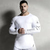 Men Bodybuilding Long Sleeve Shirt Male Casual Fashion Skinny T-Shirt Gym Fitness Workout Tees Tops Running Quick Dry Clothing