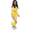 2024 Women's Fashion Color Collision Casual Suit, Splicing Sports Two-piece Set