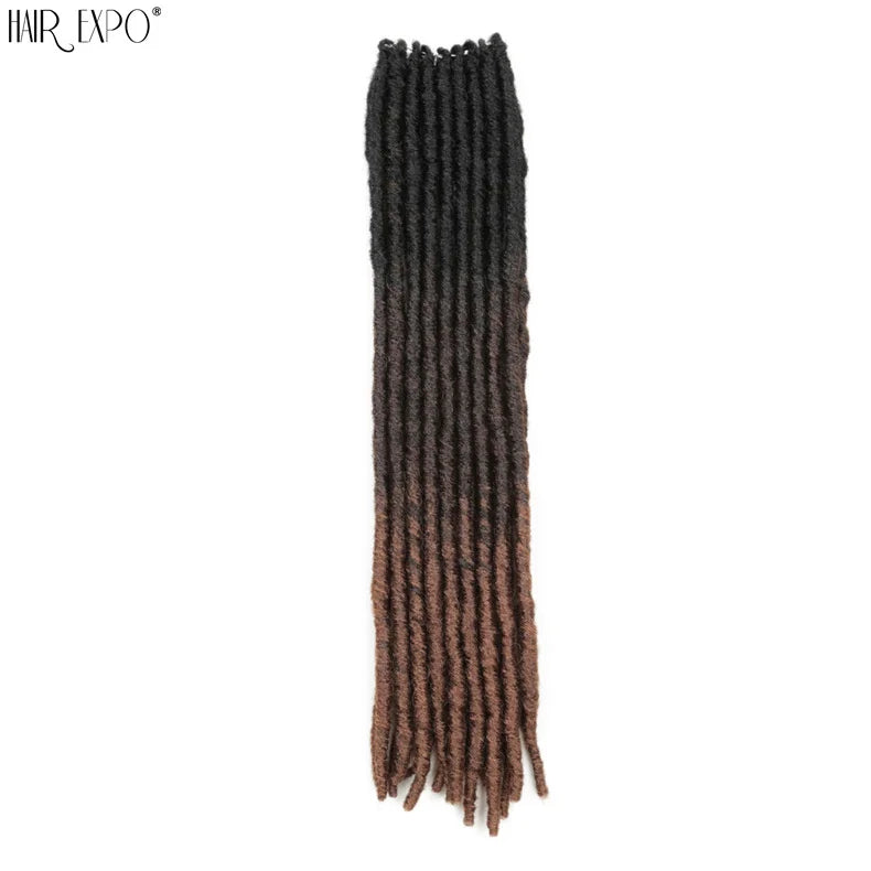 18"Synthetic Faux Locs Crochet Braids Hair Knotless Dreadlocks Straight Gypsy Locs Hair Ombre Braiding Hair Extensions For Women
