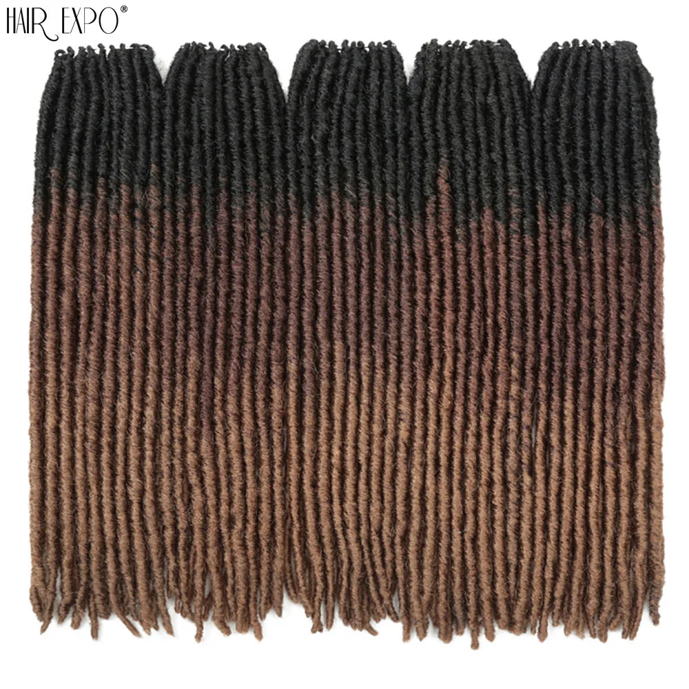 18"Synthetic Faux Locs Crochet Braids Hair Knotless Dreadlocks Straight Gypsy Locs Hair Ombre Braiding Hair Extensions For Women